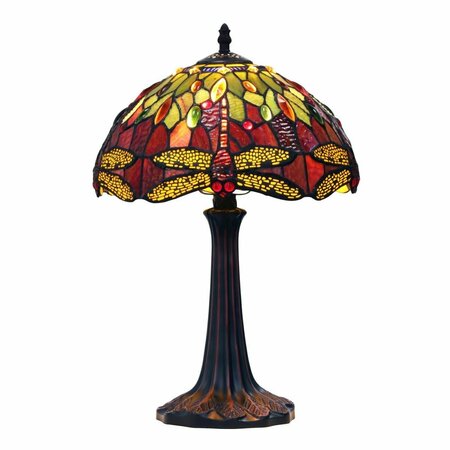 CHLOE LIGHTING 12 in. Empress Tiffany-Style Dark Bronze 1 Light Table Lamp CH3T471RD12-TL1